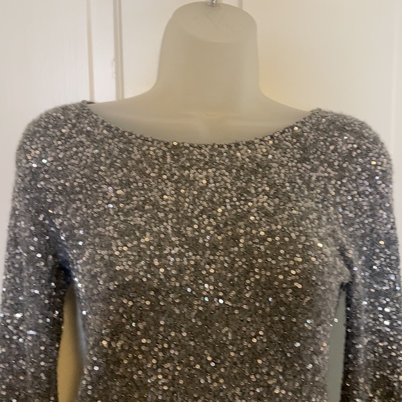 COPY - Silver Caviar Sequin Cashmere Sweater- back on posh - Picture 2 of 3